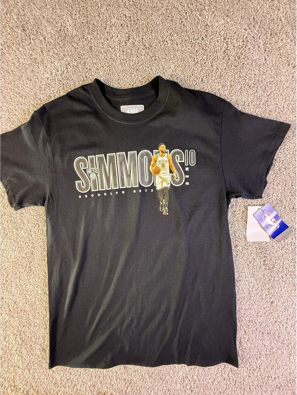 Brooklyn Nets NBA Ben Simmons Graphic T Shirt Black Size Medium NWT